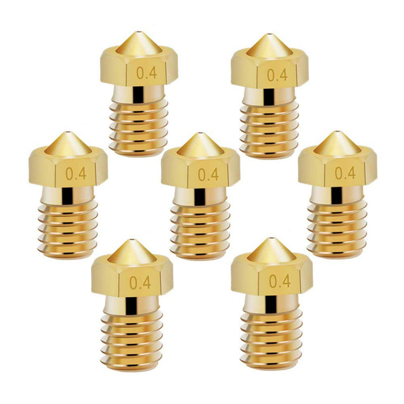 [Australia - AusPower] - 14 Pcs M6 3D Printer Nozzle 0.4mm Extruder Brass Nozzle Print Head for 1.75mm Filament E3D V5 V6 Makerbot 