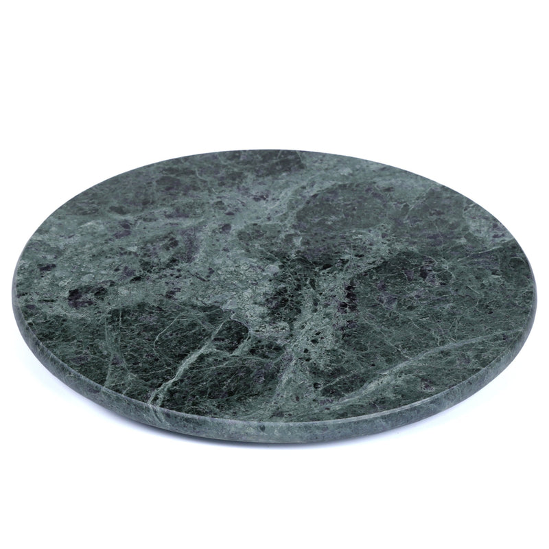 Creative Home 8-Inch Round Natural Marble Cheese Board, Green Serving Tray