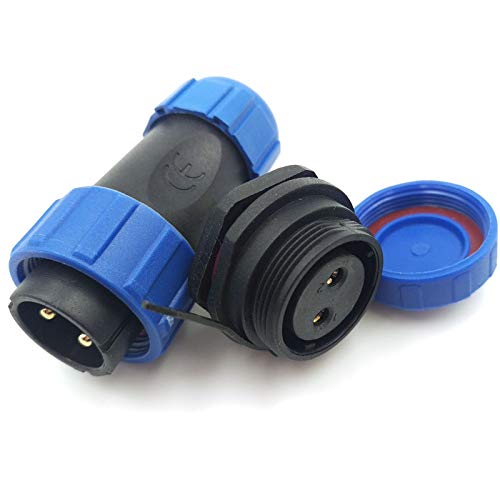 [Australia - AusPower] - SZJELEN SP21 2Pin-12Pin Panel Mount Waterproof Aviation Connector Plug and Socket IP67,LED Electrical Power Cable Wire Connector (2Pin) 