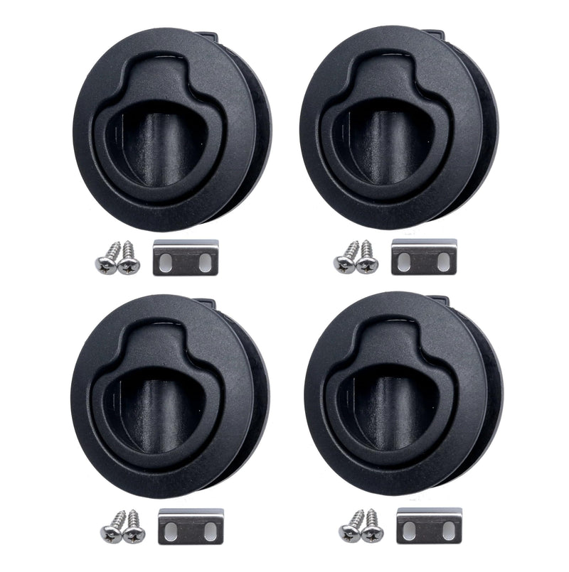 Thorn Boat Slam Latch 2 inch, Black Nylon Flush Pull Handle Latches 4pcs | For RV, Marine Deck Hatch, 1/2'' Door Hardware