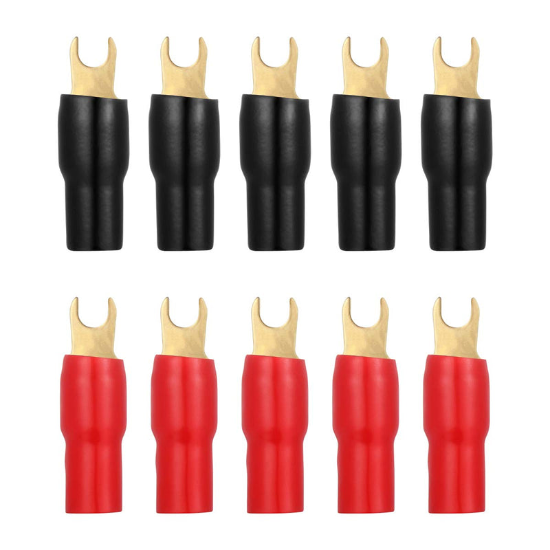 [Australia - AusPower] - WINOMO 5 Pairs 4 Gauge Strip Spade Terminal Spade Fork Adapters for Speaker Wire Cable 