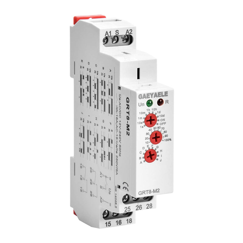 16A Multifunction Time Relay with 10 Function Choices AC/DC12V-240V Relay(GRT8-M2,AC/DC12V~240V) GRT8-M2,AC/DC12V~240V