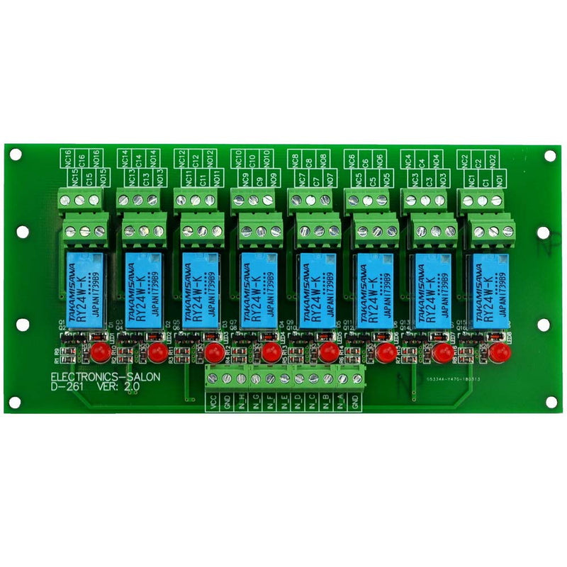 Electronics-Salon 8 Channel DPDT Signal Relay Module Board (Operating Voltage: DC 24V) Operating Voltage: DC 24V