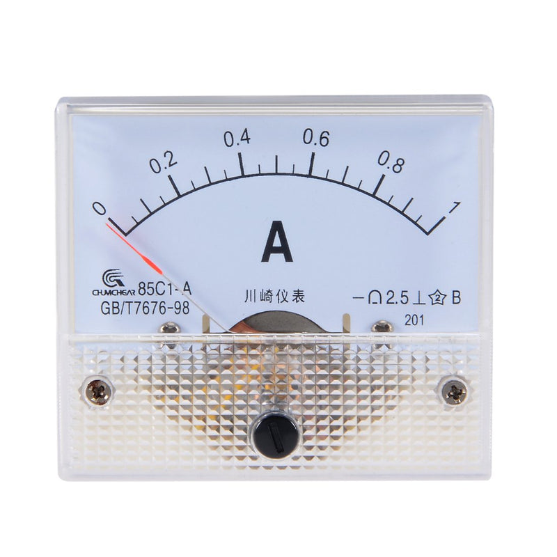 [Australia - AusPower] - uxcell Analog Current Panel Meter DC 0-1A 85C1 Ammeter 64x60x56mm for Circuit Testing Charging Battery Ampere Tester Gauge Pack of 1 