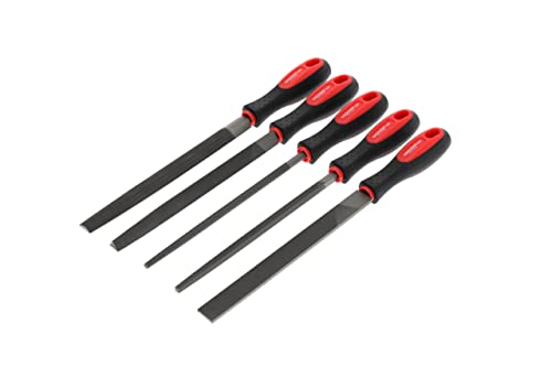 Gedore red triangular file., R93000005 | Special steel, incl. plastic bag, 2-component handle, red/black File set Single 5-piece