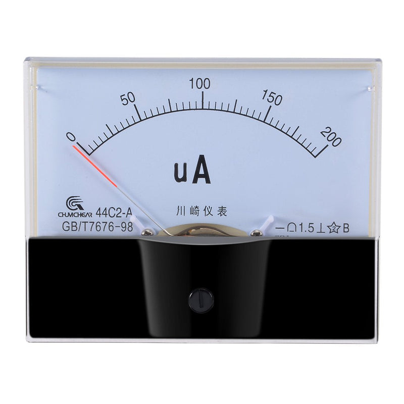 [Australia - AusPower] - uxcell Analog Current Panel Meter DC 0-200uA 44C2 Ammeter 100x12.7x80mm for Circuit Testing Charging Battery Ampere Tester Gauge Pack of 1 