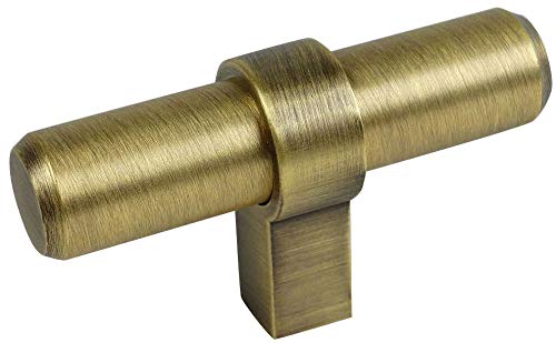 Cosmas 10 Pack 181BAB Brushed Antique Brass Cabinet Bar Handle Pull Knob - 2-3/8" Long