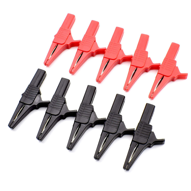 [Australia - AusPower] - 10Pcs 1000V 32A Heavy Duty Full Insulated Automotive Car Battery Alligator Clips Electrical Test Clips with 4mm Banana Jack Socket for Multimeter Test Leads 