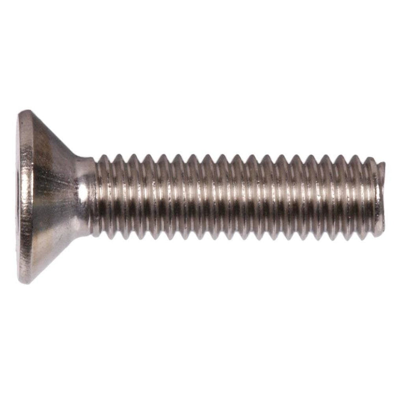 1/4"-20 x 1-1/2" Flat Head Socket Screws, 18-8 Stainless Steel, 100 Pack | Fully Threaded. Internal hex (Allen) drive. ASME B18.3. Corrosion resistant for outdoor and fresh water use.