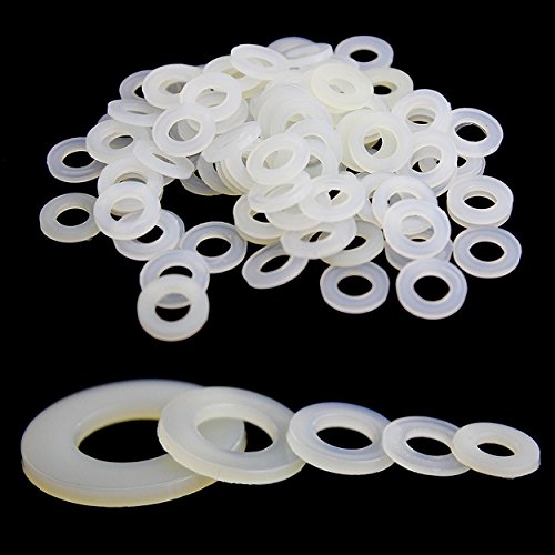 100 Pieces M5 Plastic Nylon Flat Spacer Washer (M5 (ID)*10mm (OD)*1mm (Thickness))