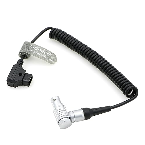 Uonecn ARRI Alexa Mini Camera Power Cable Dtap to Right Angle 8 pin Female Spring Cable coiled cable