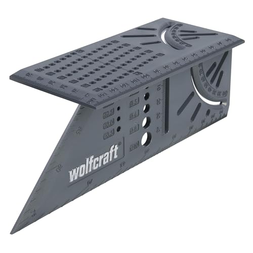 Wolfcraft 5208000 3D Mitre Square | For machining three-dimensional workpieces, stops for 45° and 90° angles, made in Europe - 5208000 3D Mitre Angle