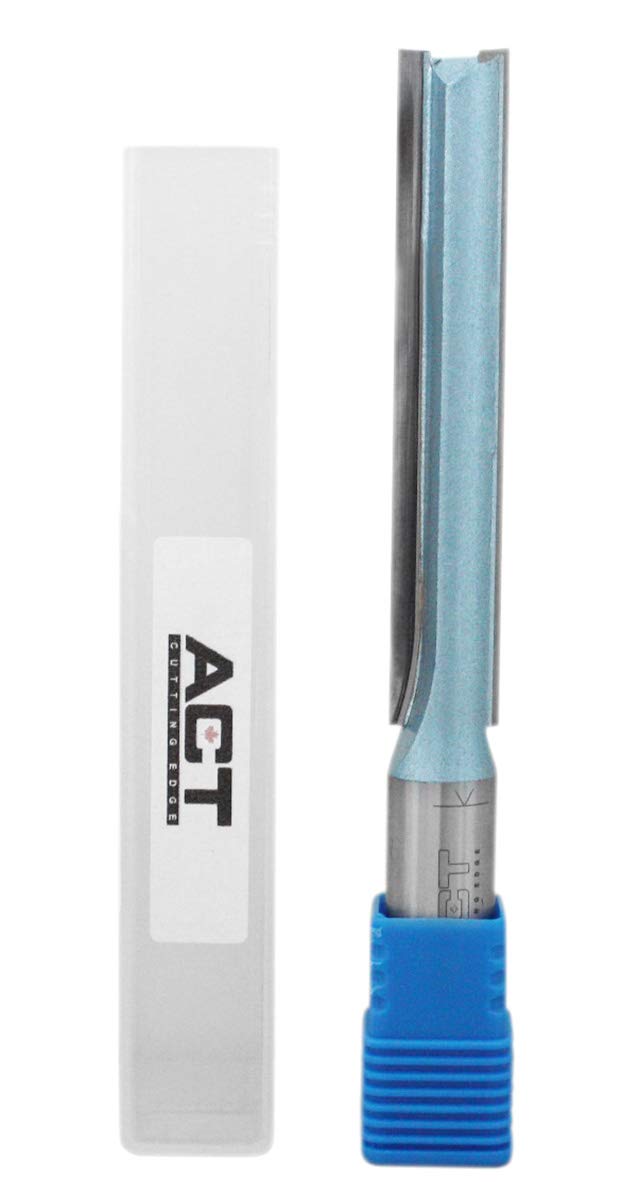 Accusize Industrial Tools Double Flute Extra Long Straight Carbide Tipped Router Bit, 1/2'' Diameter, 3'' Depth, 1/2'' Shank, 4.7'' Oal, 0021-0828 3" Flute Length