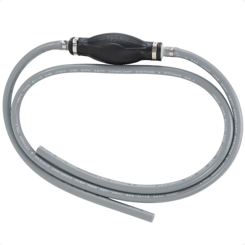 Five Oceans Marine Fuel Line Assembly with Primer Bulb, 3/8-Inch x 6 foot, Universal Outboard Boat Fuel Hose, EPA/CARB Approved, Ethanol-Compatible, Leakproof - FO4280 Universal 3/8" Hose (no engine fitting)