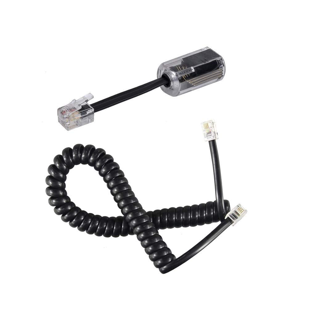 [Australia - AusPower] - Telephone Handset Cord Detangler 1 Set, 1 Pack 360 Degree Rotating/Anti-Tangle Landline Cable and 1 Pack Telephone Handset Cord 7.5 Foot Uncoiled (1.2 Foot Coiled) 7.5FT 
