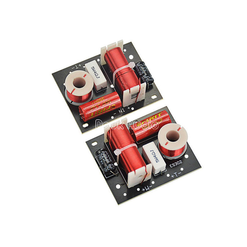 [Australia - AusPower] - Douk Audio 2Pcs 400W Speaker Frequency Divider 2 Way 2 Unit Hi-Fi Soundshelf Crossover Filters Woofer and Tweeter 