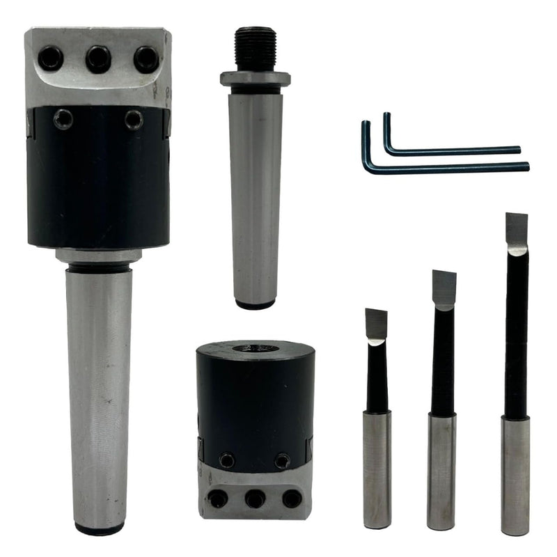 [Australia - AusPower] - QUALITY PRECISION BORING HEAD DIAMETER 1.5" INCHES WITH CARBIDE TOOLS// 1 DIV: 0.001 THOU (2MT SHANK (M10 X 1.5 DRAWBAR)) 2MT SHANK (M10 X 1.5 DRAWBAR) 
