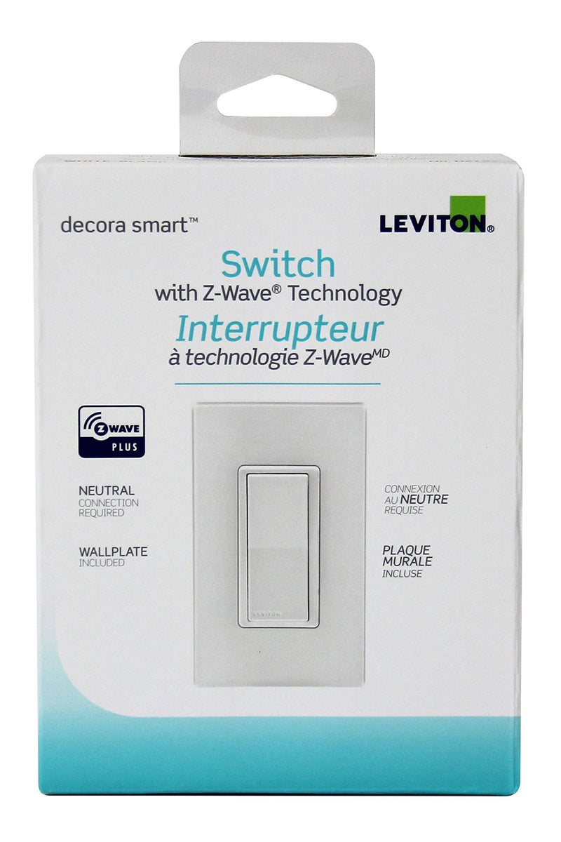 Leviton Decora Smart Switch with Z-Wave Technology, DZ15S-R52, White with Ivory and Light Almond Faceplates