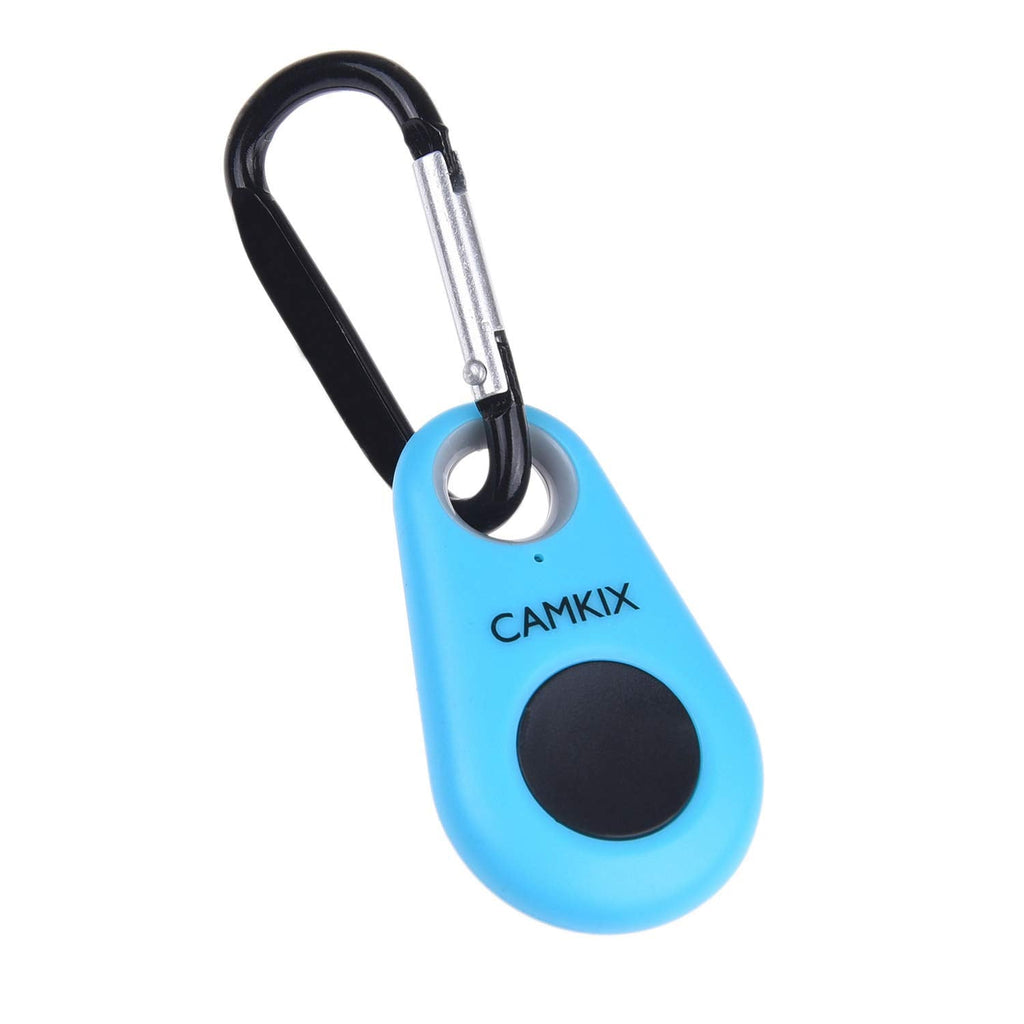 [Australia - AusPower] - CamKix Camera Shutter Remote Control with Bluetooth Wireless Technology - Drop Style - Compatible with iPhone/Android - One Button Control - Carabiner and Lanyard with Detachable Ring Included Blue 