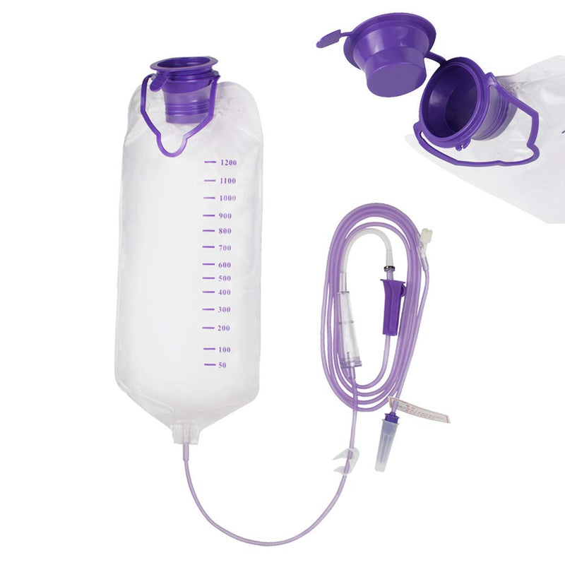 [Australia - AusPower] - 1200ML Enteral Delivery Gravity Bag Set, Disposable Enteral Nutrition Bag, Gravity Feeding Bag - Large Bore 