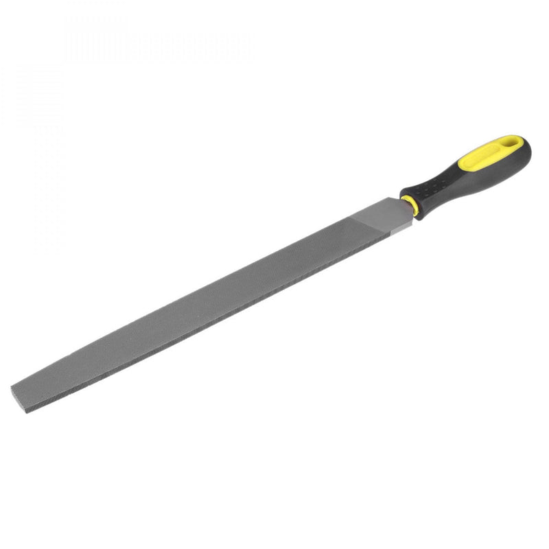 [Australia - AusPower] - uxcell Second Cut Grade High Carbon Hardened Steel Flat Mill File W Rubber Hand Grip Handle, 12-Inch 