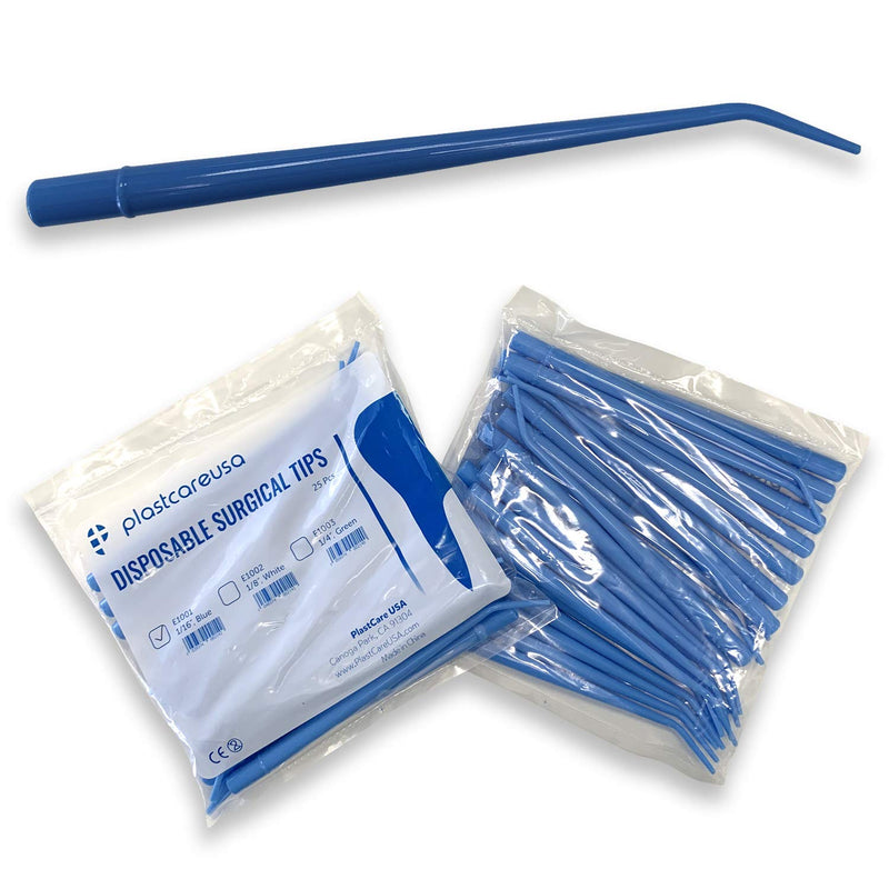 [Australia - AusPower] - 100 Dental Surgical Aspirator Blue Suction Tips, 1 16 Diameter, 4 Bags 