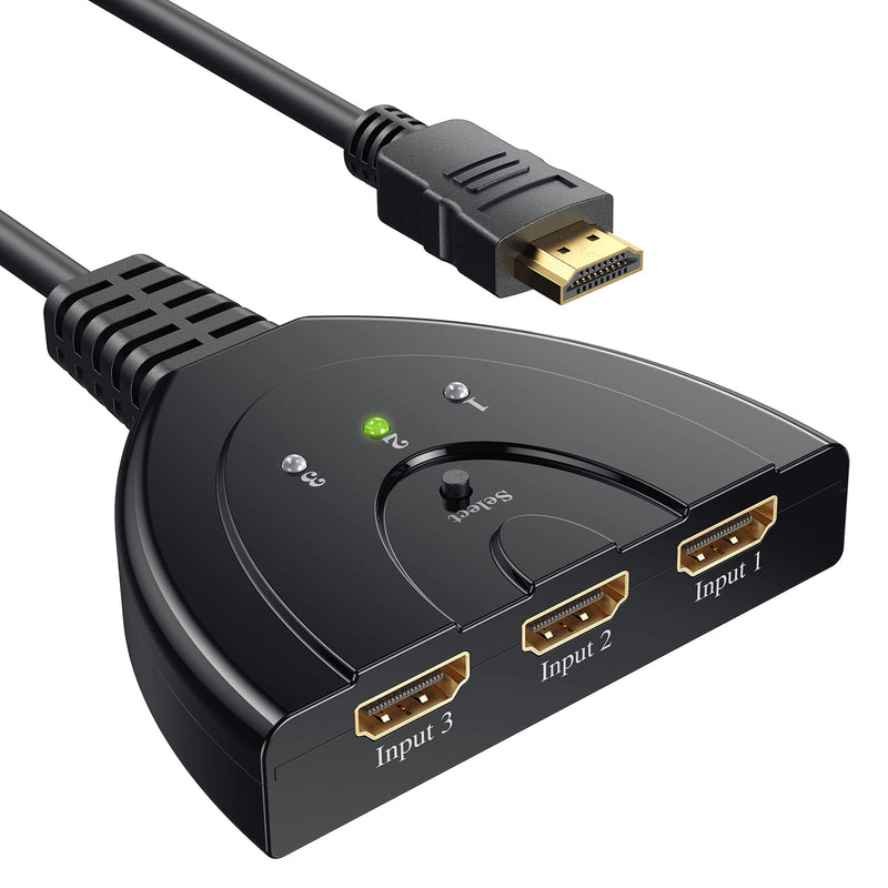 [Australia - AusPower] - HDMI Switch 4K, VILCOME 3 Port HDMI Switcher 3x1 HDMI Splitter Hub 3 in 1 Out with Pigtail Cable Supports 4K 3D HD 1080P for Xbox PS4 Roku HDTV 