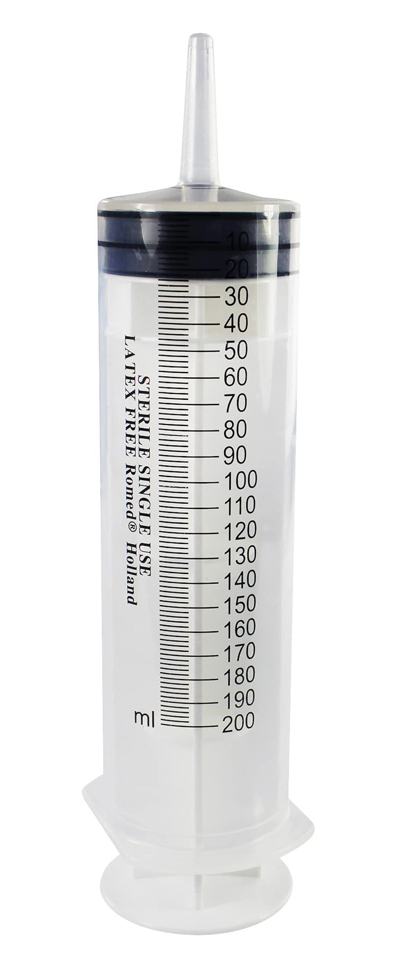 Romed Bladder Syringe Wound Syringe 3-Piece with Luer Attachment 200 ml (Pack of 1)