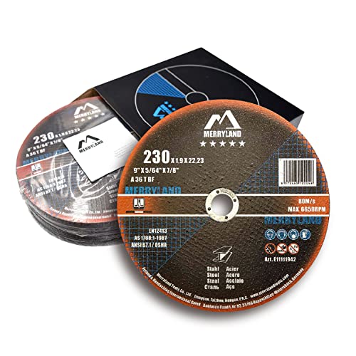Merryland 230 X 1.9 Expert-line Cutting Disc Steel Metal Iron 25PCS | 230 mm angle grinder, 230 x 1.9 x 22.23 mm thin flex disc straight expert line E11111942 230 X 1.9 for steel metal