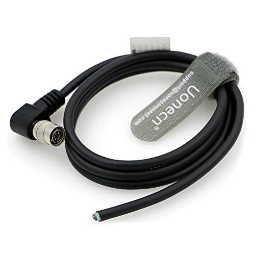 Uonecn HR10A-7P-6S Hirose 6 Pin Female to Open End Cable, Industrial Machine Vision Power I/O Trigger Cable, High Flex Shielded for Basler, Keyence, Cognex, Sony CCD, Hikvision, C-Type 9.8FT/3M Right angle 6 Pin C-Type
