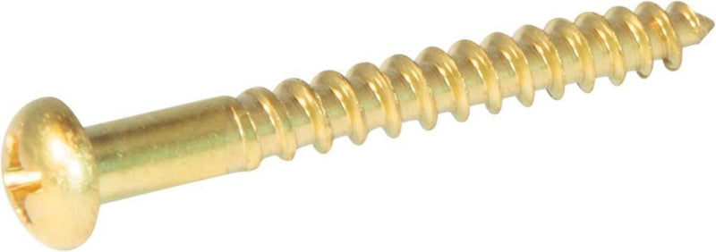 #6 x 3/4 Brass Wood Screws, Round Head, Phillips Drive - (Pack of 100) Solid Brass Plain Finish, Screw Size: #6, Length: 3/4 inches #6 x 3/4 inches
