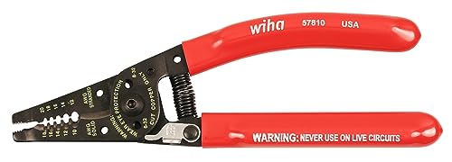 Wiha wire stripping pliers with ergonomic handles for precise wire stripping and cutting
