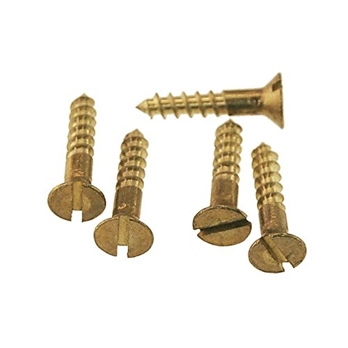#6 x 1-1/4 Brass Wood Screws, Flat Countersunk Head, Slotted Drive - (Pack of 100) Solid Brass Plain Finish, Screw Size: #6, Length: 1-1/4 inches #6 x 1-1/4 inches