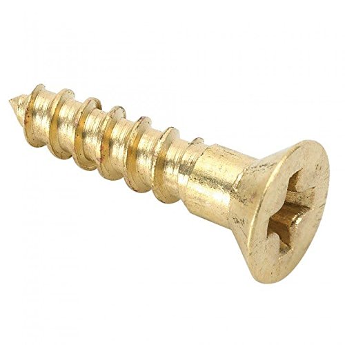 #5 x 5/8 Brass Wood Screws, Flat Countersunk Head, Phillips Drive - (Pack of 100) Solid Brass Plain Finish, Screw Size: #5, Length: 5/8 inches #5 x 5/8 inches