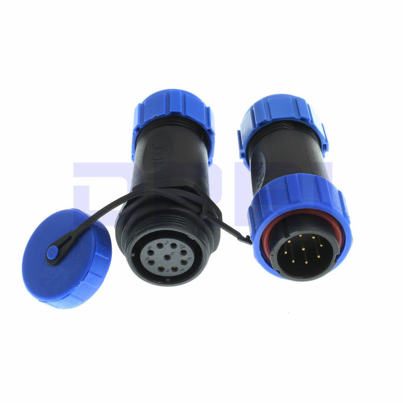 [Australia - AusPower] - DRRI SP21 Waterproof IP68 9Pin in-line Cable Connector Male Plug Female Socket (9Pin) 