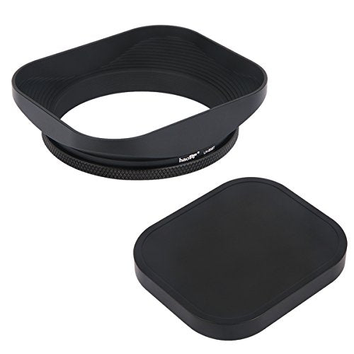 Haoge LH-B58T 58mm Square Metal Screw-in Lens Hood with Cap for 58mm Canon Nikon Sony Leica Carl Zeiss Voigtlander Nikkor Fujifilm Olympus Lens and Other Lens with 58mm Filter Thread
