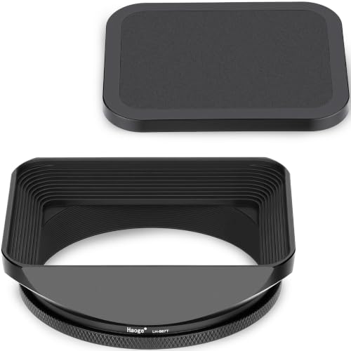 Haoge 67mm Square Metal Screw-in Mount Lens Hood Shade with Cap for 67mm Canon Nikon Sony Leica Leitz Carl Zeiss Voigtlander Nikkor Panasonic Fujifilm Olympus Lens and Other 67mm Filter Thread Lens