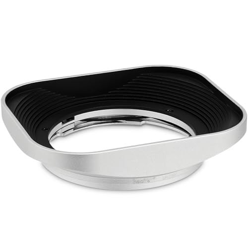 Haoge LH-ZV07 Square Metal Lens Hood for Carl Zeiss Biogon T* 2/35 35mm f2 ZM, C Biogon 2.8/35 35mm f2.8 ZM, Planar T 2/50 50mm f2 ZM; Voigtlander NOKTON Classic 35mm f1.4 VM, 40mm f1.4 VM as LH-6 [Square - Silver]