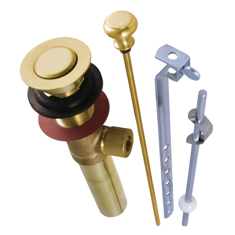 Kingston Brass KB2007 Pop-Up Drain with Overflow, 22 Gauge, Brushed Brass
