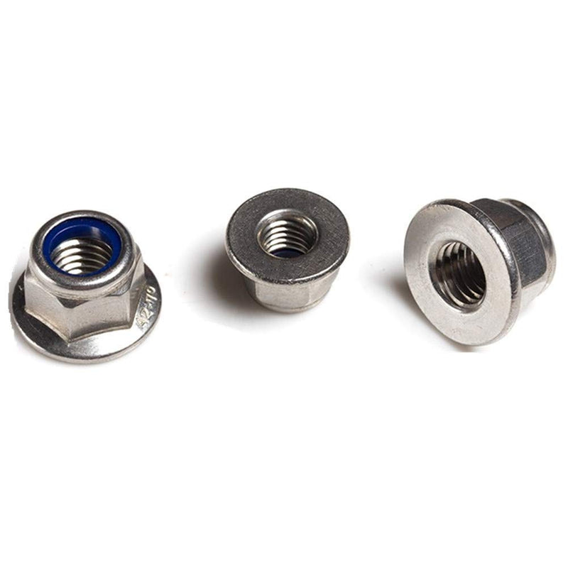 [Australia - AusPower] - FullerKreg (Pack of 20) M6 x 1.0 A2 Stainless Steel DIN 6926 Hex Flange Nylon Insert Lock Nuts, 18-8 Stainless Steel 304, Bright Finish M6 20PCS 