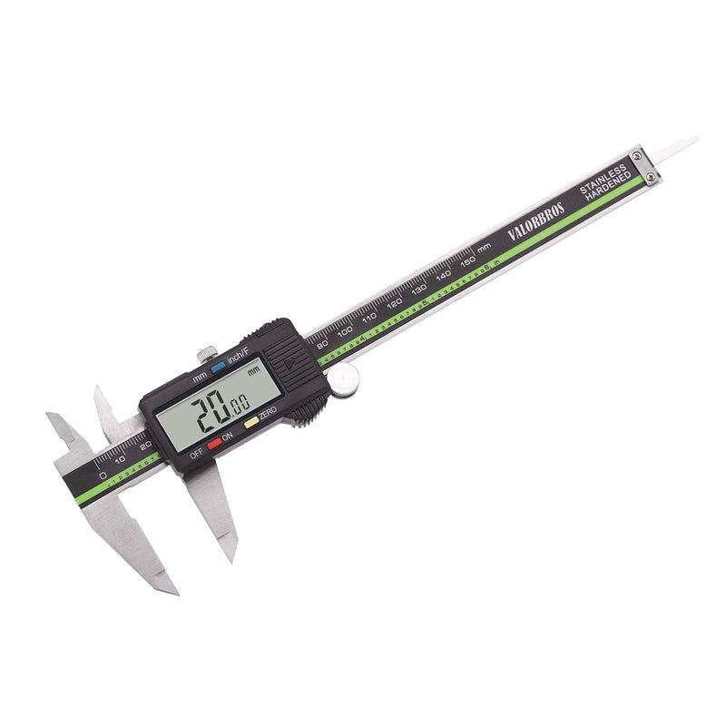 Sattiyrch 6 Inch Digital Caliper, Stainless Steel LCD Measuring Tool | Accurate Inch, MM & Fraction Measurements for Makers and DIYers 6”