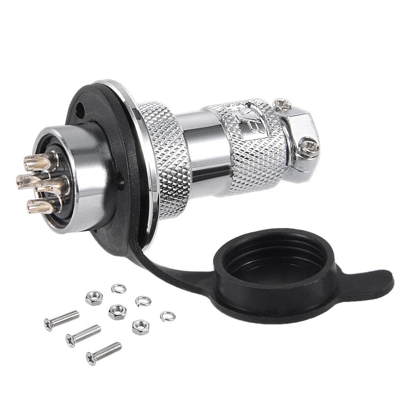 [Australia - AusPower] - uxcell Aviation Connector, 20mm 4P 20A 250V M20-4 Waterproof Female/Male Wire Panel Power Chassis Metal Fittings Connector Aviation Silver Tone 