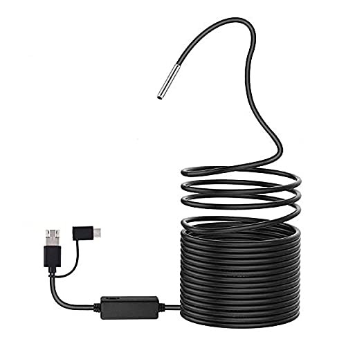 USB 2.0 Endoscope, Akozon 3-in-1 Endoscope Inspection Camera 5.5 mm - 20 m Snake USB 720p Megapixel HD IP67 Waterproof Snake Camera 6 Adjustable LED Light for Smart Android Tab