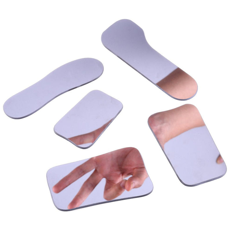 [Australia - AusPower] - 5Pcs/Set 2 Sided Pofessional Dental Occlusal Photographic Mouth Mirror Rhodium Dental Plated Glass Intraoral Photo Reflector 