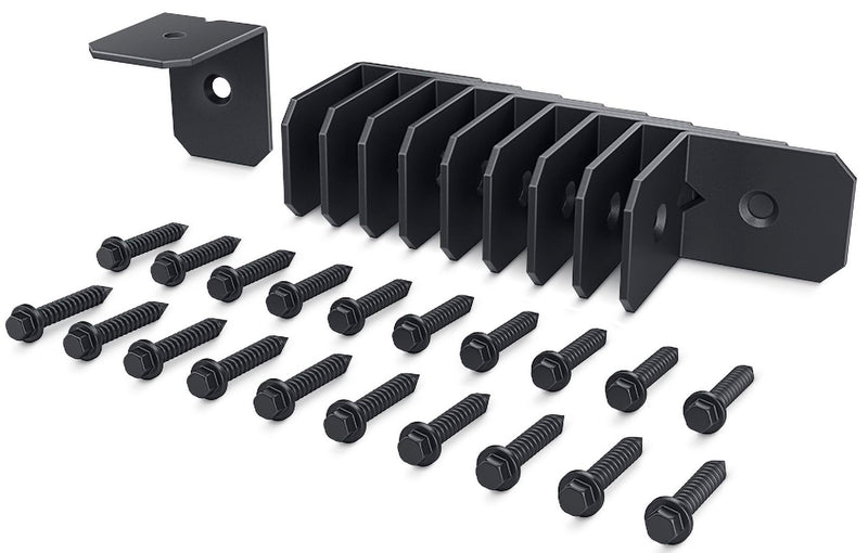 OZCO 10 Pcs Ironwood Rafter Clips 2" | Decorative Angle Rafter Clips for Pergola, Deck, Fence and Outdoor Wood Structures | Powder-Coated Galvanized Steel Hardware Ironwood 2" 10 Pack
