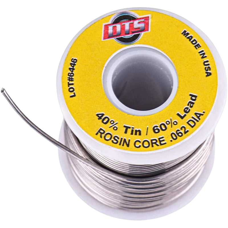 DTS Solder Wire Tin Lead 40/60 Rosin Core 0.062-inch (1.6mm) on Spool, 1 pound - Made in USA | Soldering Wire for Electronics Repair and More