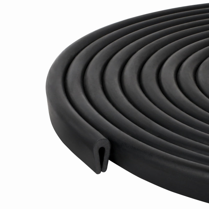 Black U Channel Edge Trim Rubber Seal EPDM 11/32" High x 3/16" Wide (50 Feet) 50 Feet