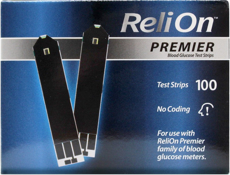 [Australia - AusPower] - ReliOn Premier Blood Glucose Test Strips, 100 Ct 
