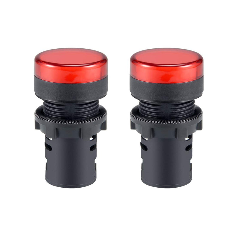 [Australia - AusPower] - uxcell 2Pcs Red Indicator Light AC/DC 110V, 22mm Panel Mount, for Electrical Control Panel, HVAC, DIY Projects 