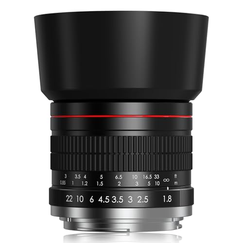 E 85mm f1.8 Portrait Lens - MF for Sony a7 IV/a7 III/ZV-E10/a7R V/a7C II/a7R IV/a7S III/a1/a9 III/a6400/a6100/a9 II/a7 II/a6000/NEX-6/NEX-5/Alpha - Manual Focus Mirrorless Cameras Lenses(E Mount) MF 85mm Lens For Sony E-mount